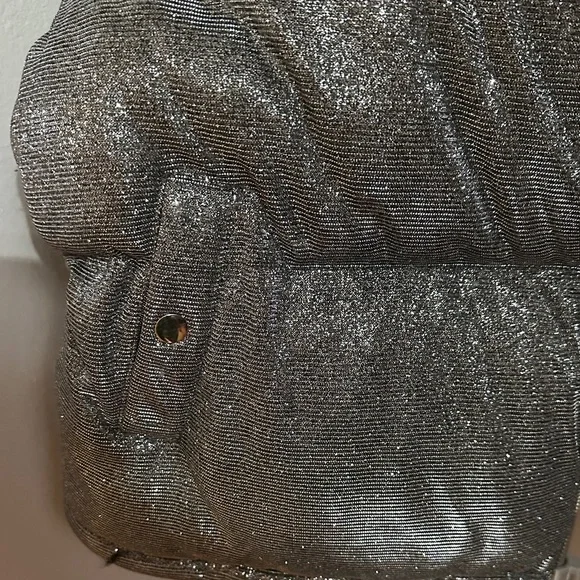 NWT POSTER GIRL Silver Glittery Puffer Jacket - Picture 4 of 4